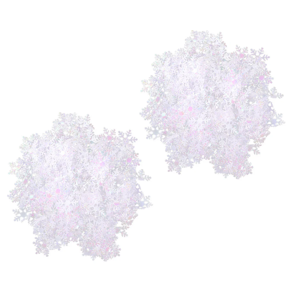 

2 Bags Christmas Fabric Snowflake DIY Craft Props Festival Decoration Decals Supplies Accessories Confetti Applique Fake