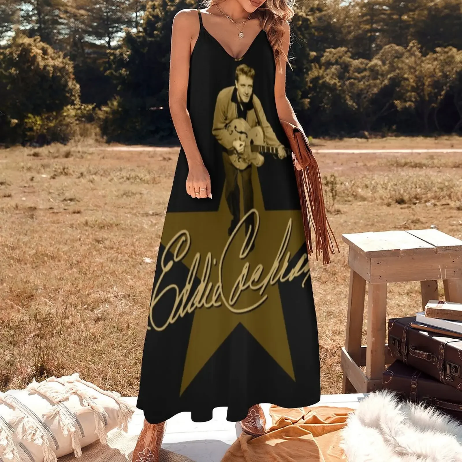 Платье без рукавов Eddie Cochran женское летнее длинное платье танцевальные платья