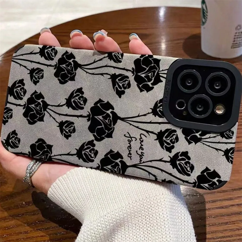

Lovebay Rose Flowers Phone Cases For iPhone 14 13 12 11 Pro X XR XS Max 14 7 8 Plus Soft Shockproof Silicone Back Bumper Covers