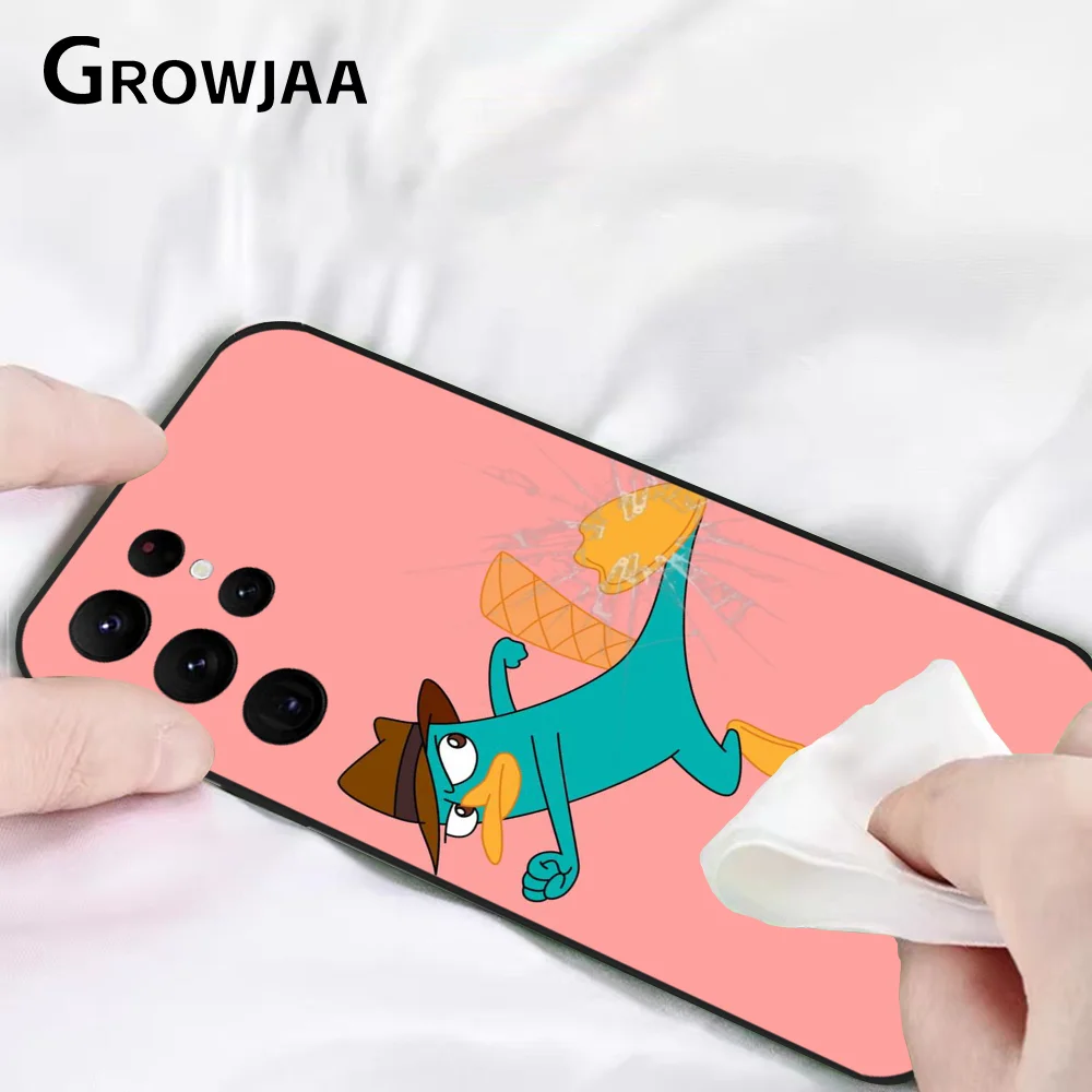 P-Phineas and F-Ferb Cartoon Phone Case for Samsung Galaxy S24 Ultra S22 S23 S21 S20 5G Protective Silicone TPU Funda