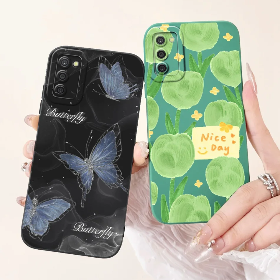 Элегантный мягкий силиконовый чехол с принтом для Samsung Galaxy A03S A02S A03s защитные