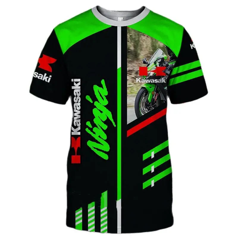 Летняя новая рубашка Kawasaki Racing 3DT топы 2021 быстросохнущая Мужская Спортивная