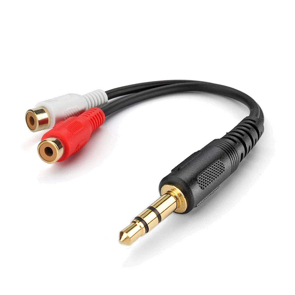 

Gold 3.5mm 1/8 Stereo Female Mini Jack To 2 Male RCA Plug Adapter Audio Y Cable 100% Brand New And High Quality