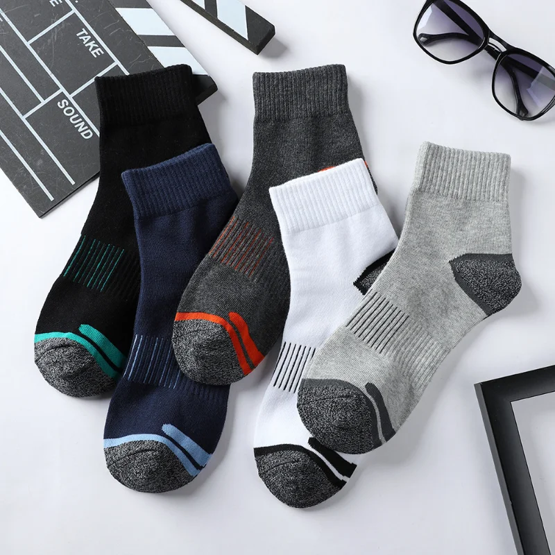 10 Pieces=5 Pairs/lot Men Breathable Socks Middle Tube Casual Socks Summer Cotton Sports Socks Absorb Sweat Funny Socks for Men