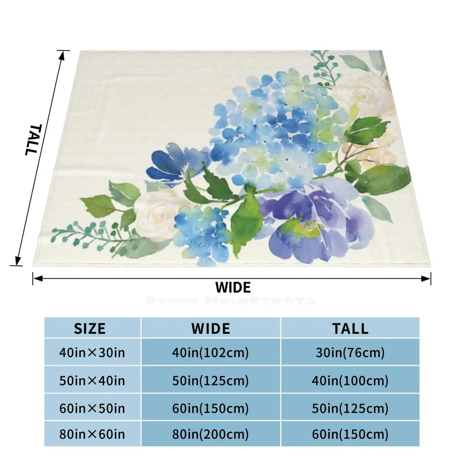 Синяя акварель Лидер продаж высокое качество теплое фланелевое одеяло с принтом