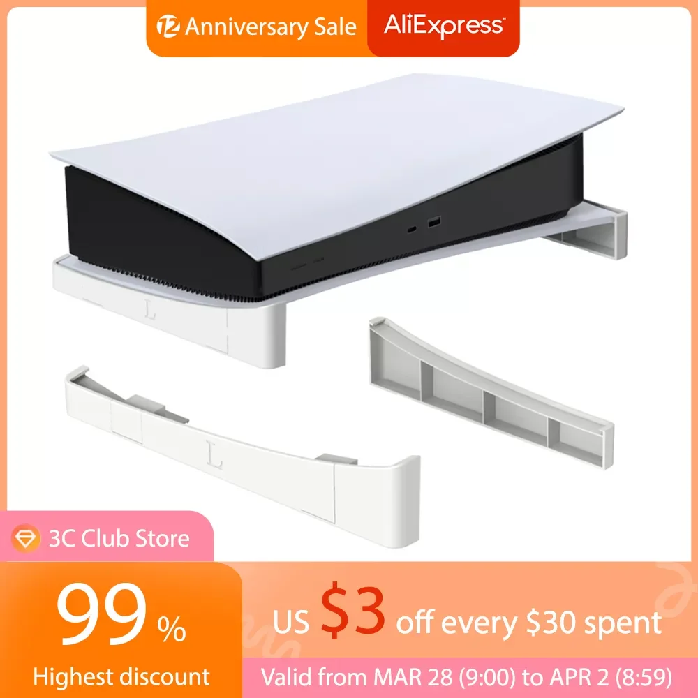 

2pcs/Set Horizontal Storage Stand for PS 5 PS5 Digital / Optical Drive Edition Game Console Dock Mount Holder