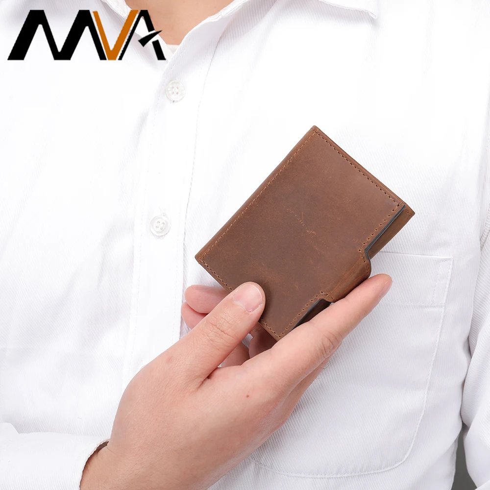 

MVA cartera billetera hombre porte feuille hommes tarjetero cuero hombre mini cartera porta tarjetas de crédito wallet man brand