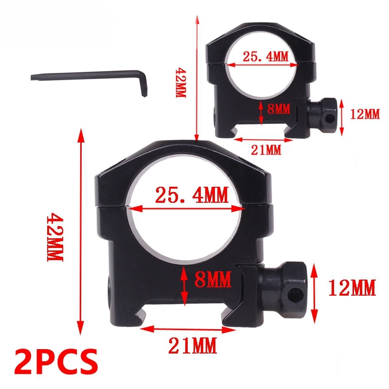 

Dia 25.4mm Outdoor Tactical Hunting Riflescope Mount Rings 1 Pair of Picatinny 21MM Double Nails Rail Air Gun Rifle Scope Mounts