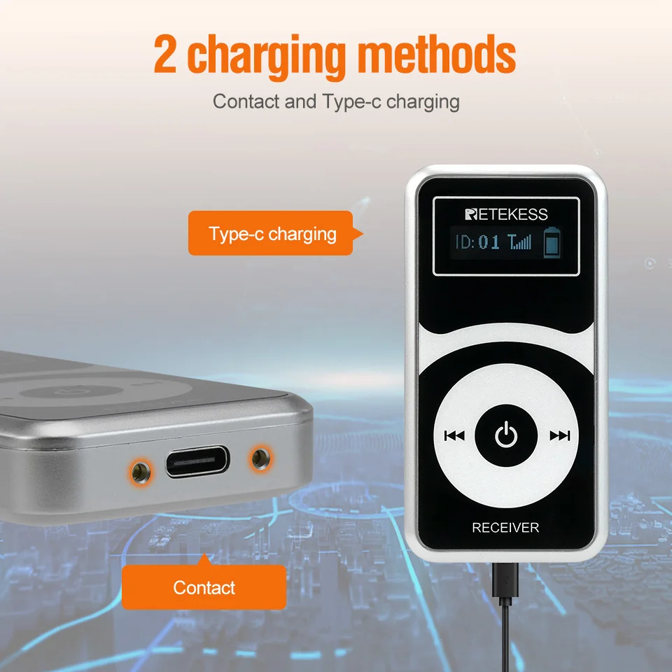 Беспроводной аудио-гид Retekess T130P радио-гид для церковного перевода конференций