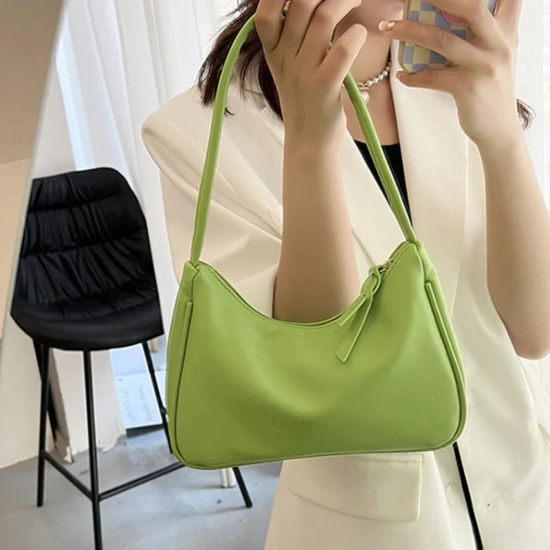 

Green Casual Tote Bags for Women Quality New Soft Leather Shoulder Bag Brand Desgn Handbag Women Simple All Match Messenger Bag
