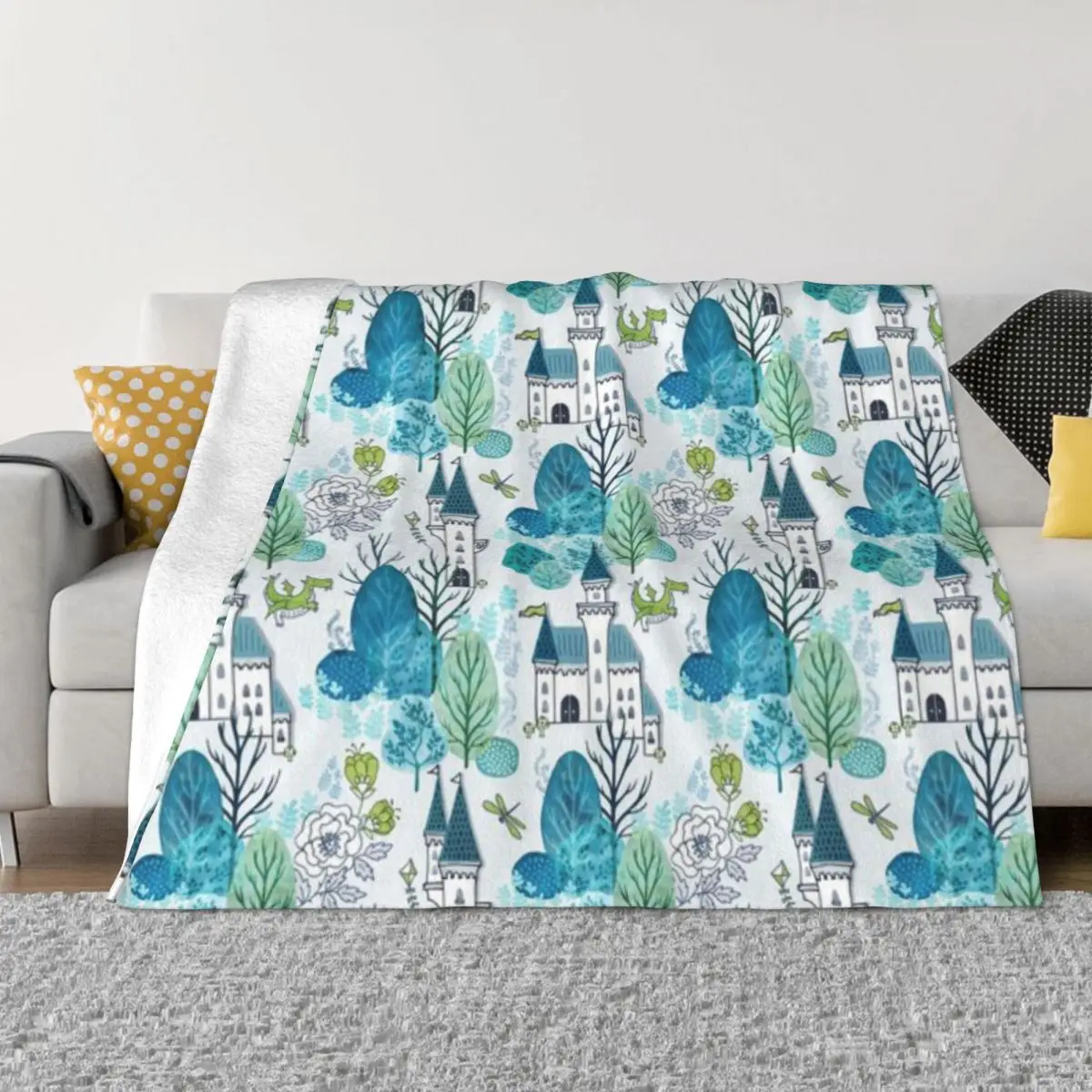 Ультрамягкое Флисовое одеяло с изображением сказочного леса