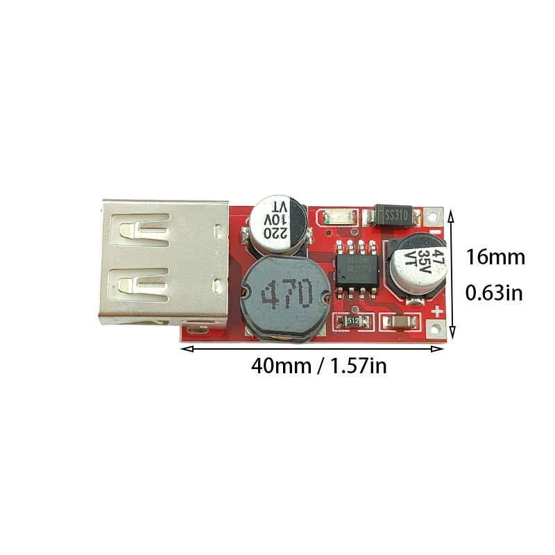 Фото Комплект из 1/2/5 штук: Модуль автомобильного USB-зарядного устройства DC6-24V (12V/24V в 5V 3A), понижающий преобразователь напряжения DC 12V в 5V, модуль блока питания №4