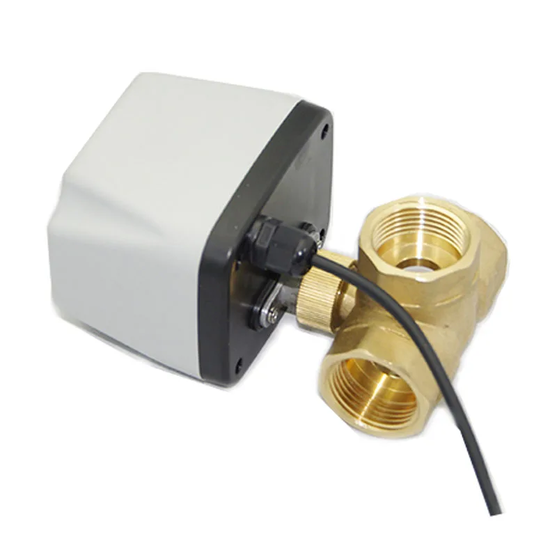 

DN15 DN20 DN25 220VAC DC12V24V3 way Электрический шаровой клапан 220vAC 3 wire 2 control латунный Электрический шаровой клапан