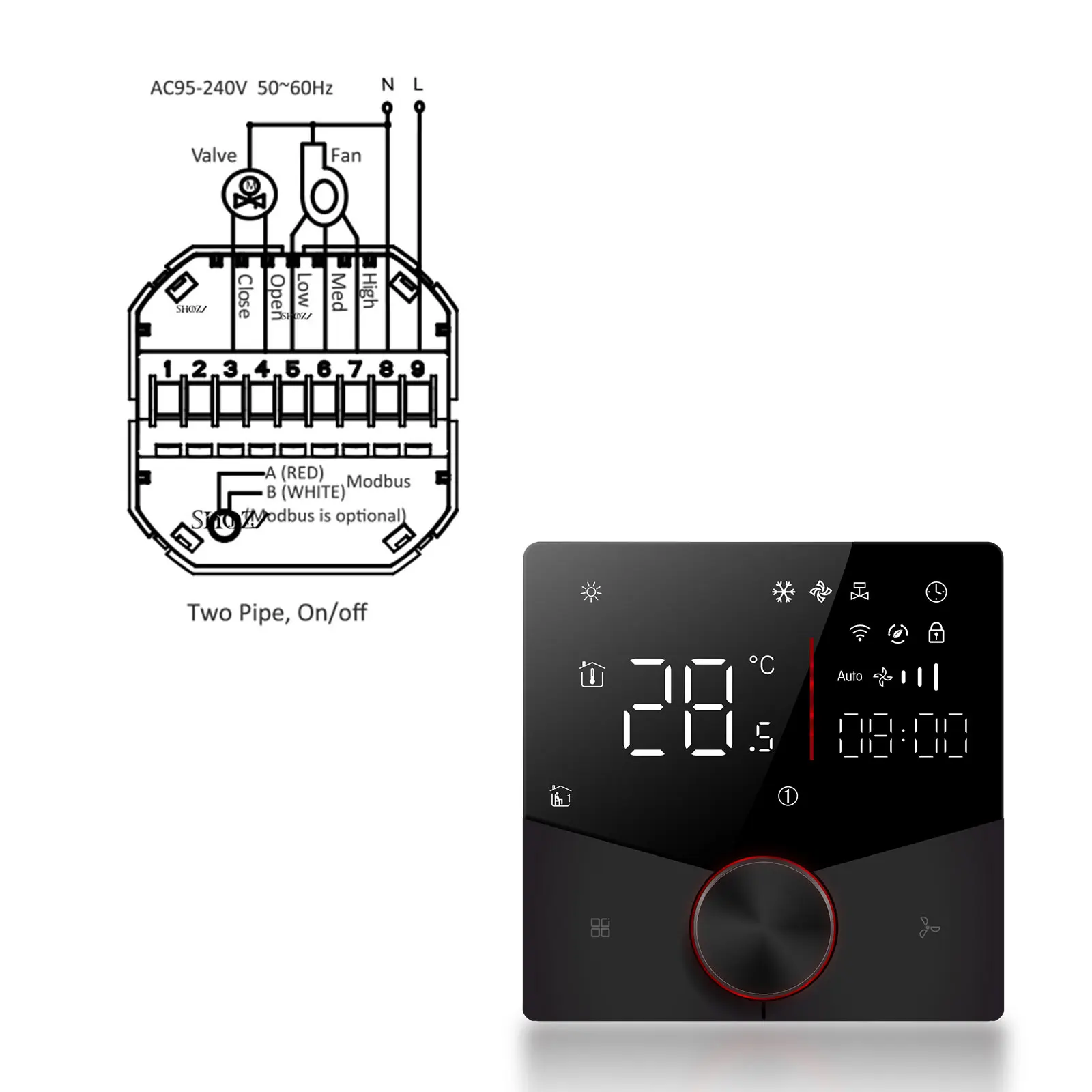 

Wi-Fi термостат для центрального кондиционера SHOJZJ