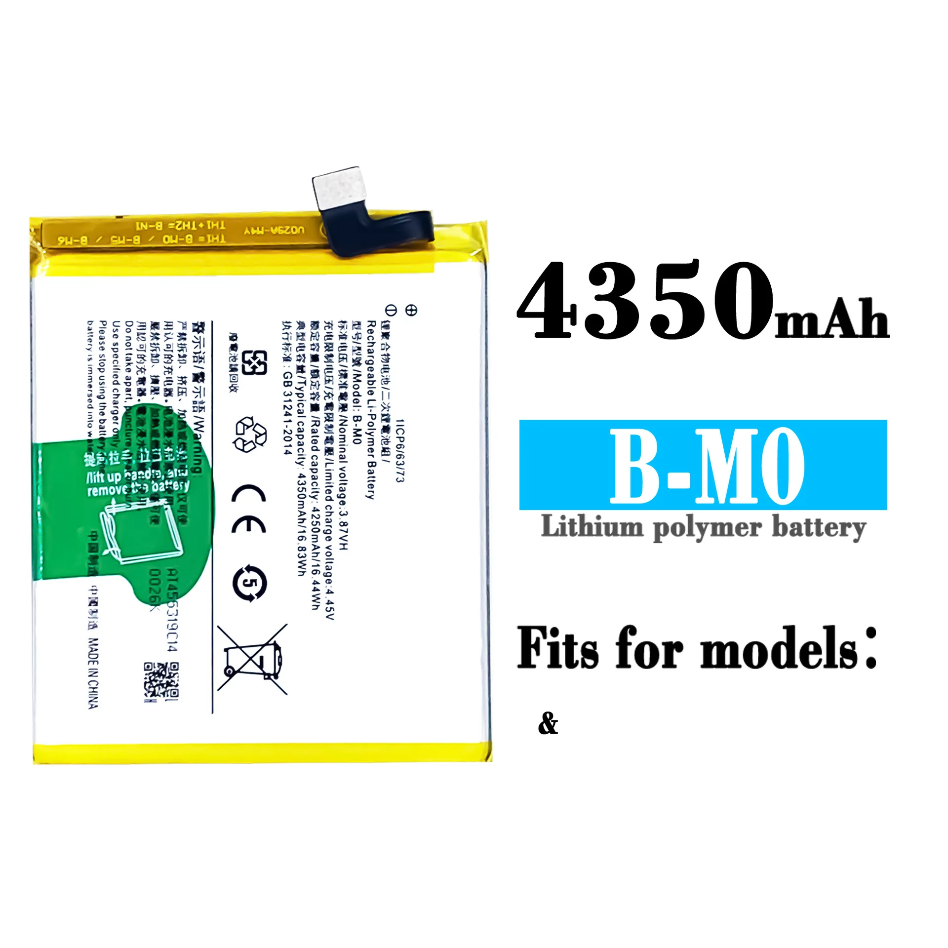 

100% Orginal High Quality Replacement Battery For VIVO B-M0 B-MO 4350mAh New Built-in Large Capacity Lithium Batteries