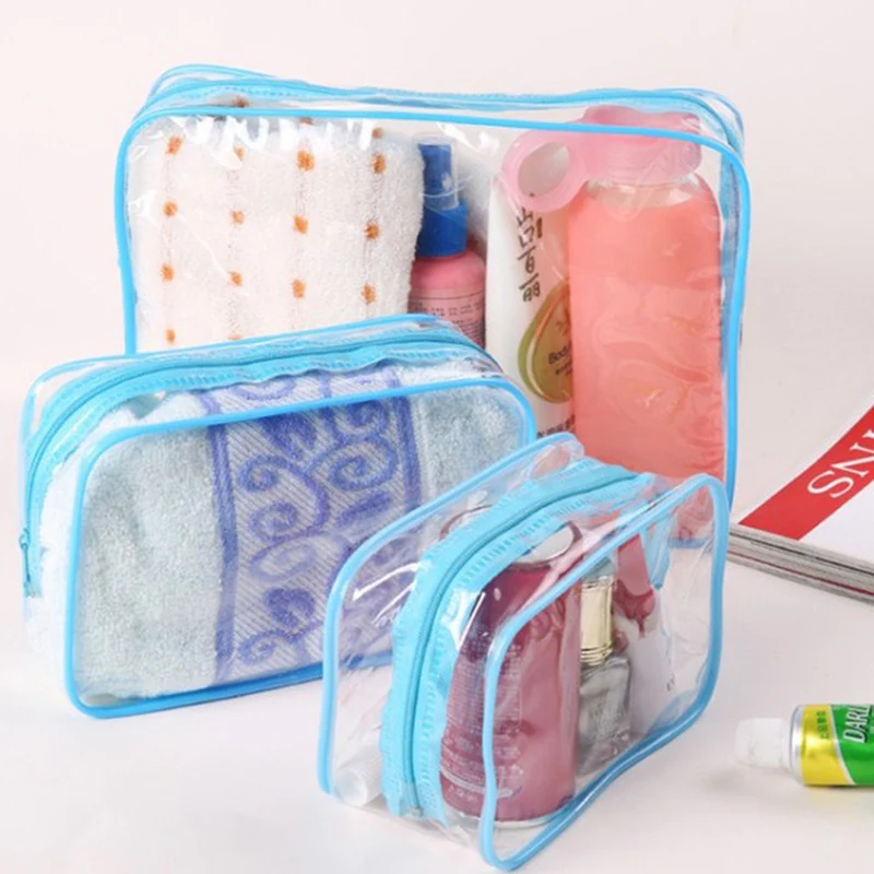 

Transparent Cosmetic Bag PVC Women Zipper Clear Makeup Bags Beauty Case Travel Make Up Organizer Storage Bath Toiletry Wash Bag