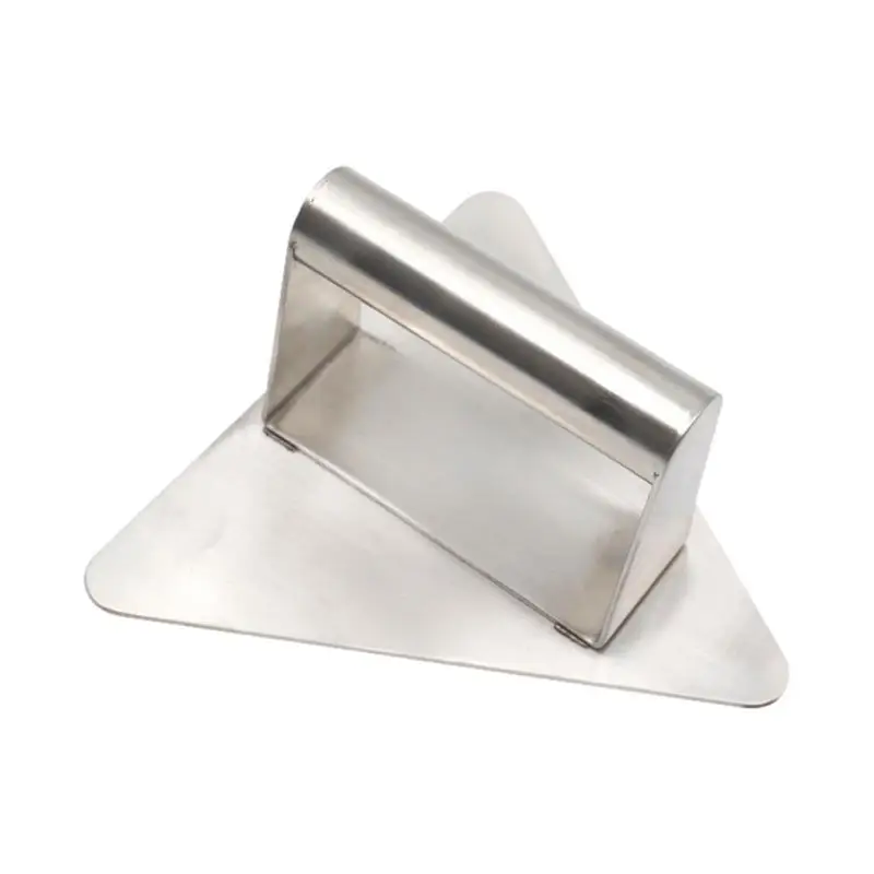 

Stainless Meat Press Grill Hamburger Smasher With Handle Flat Top Burger Press Triangle Shape Bacon And Patty Maker For Chefs