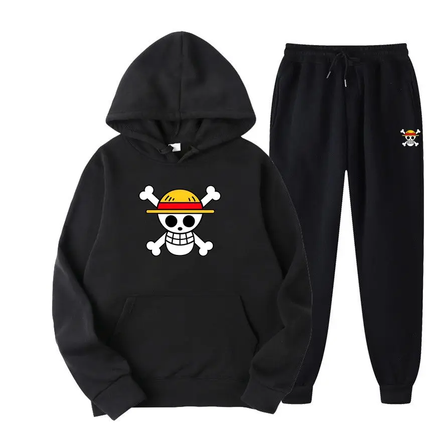 

2022 New Brand Autumn and Winter Men's and Women's Warm Suits Anime Printed Tops Hoodie Loose Casual Sweatpants Sports Suits