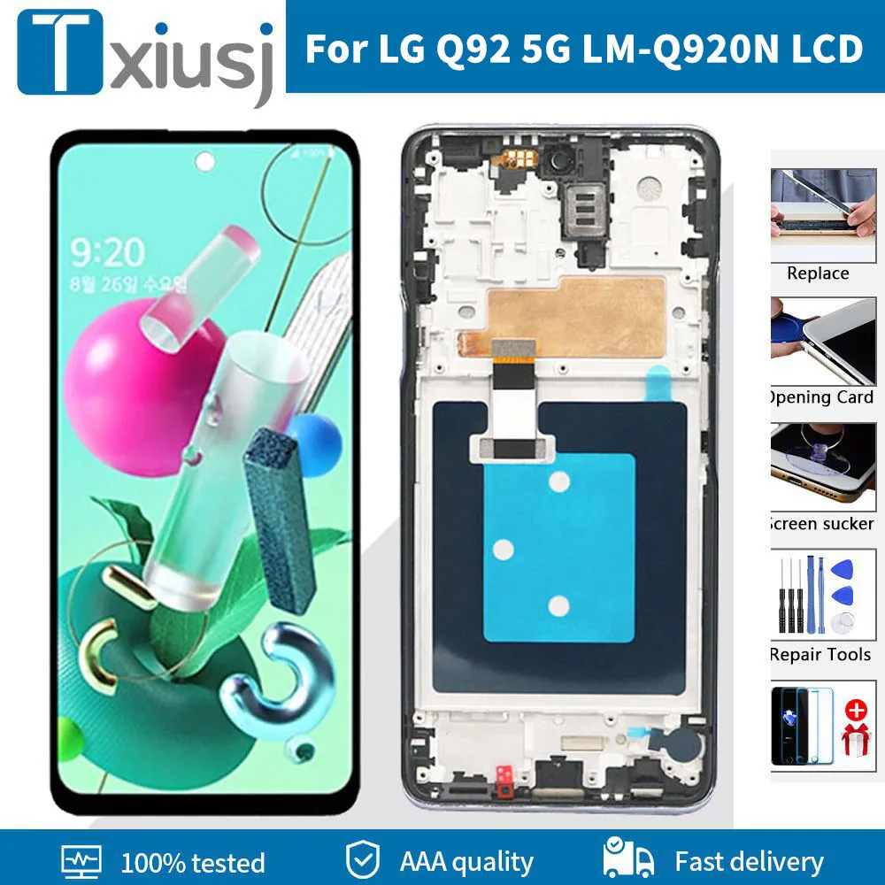 6.67" Original LCD For LG Q92 5G LM-Q920N Display Premium Quality Touch Screen Replacement Parts Mobile Phones Repair Free Tools
