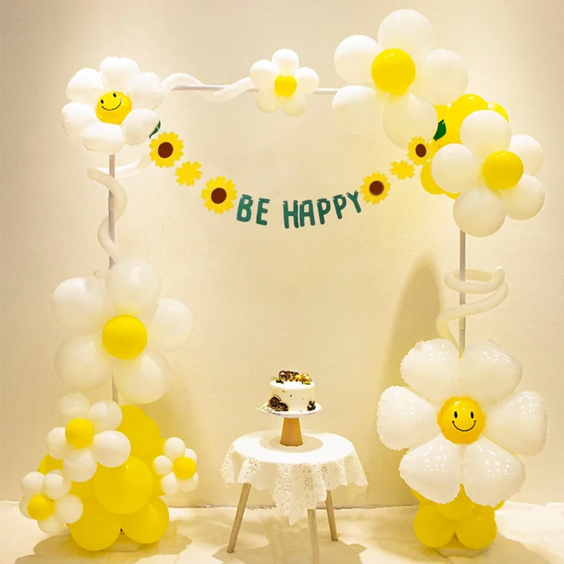 Набор для украшения воздушными шарами "80/97 штук/комплект" с улыбающимися желтыми маргаритками для детского дня рождения и вечеринки "Бэби Шауэр".