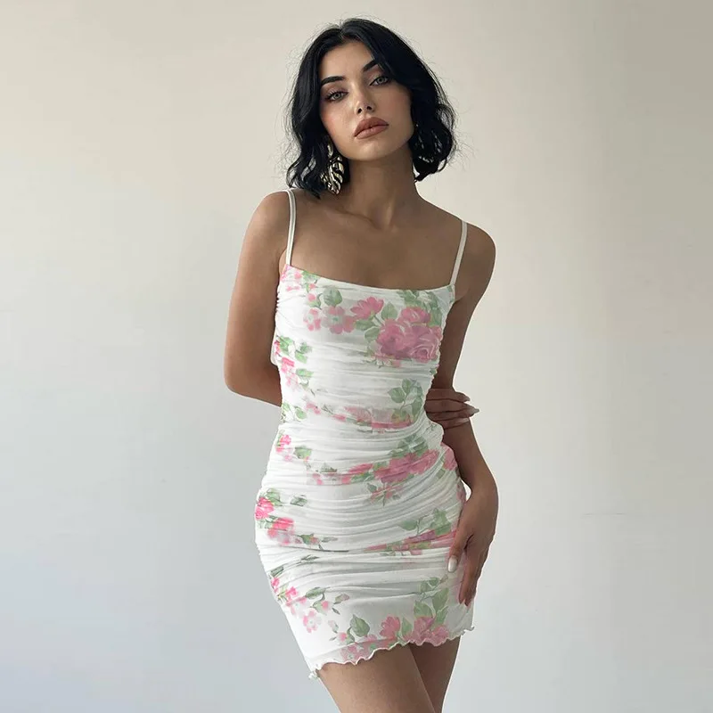 Женское летнее Новое пикантное цельнокроеное Плиссированное облегающее платье