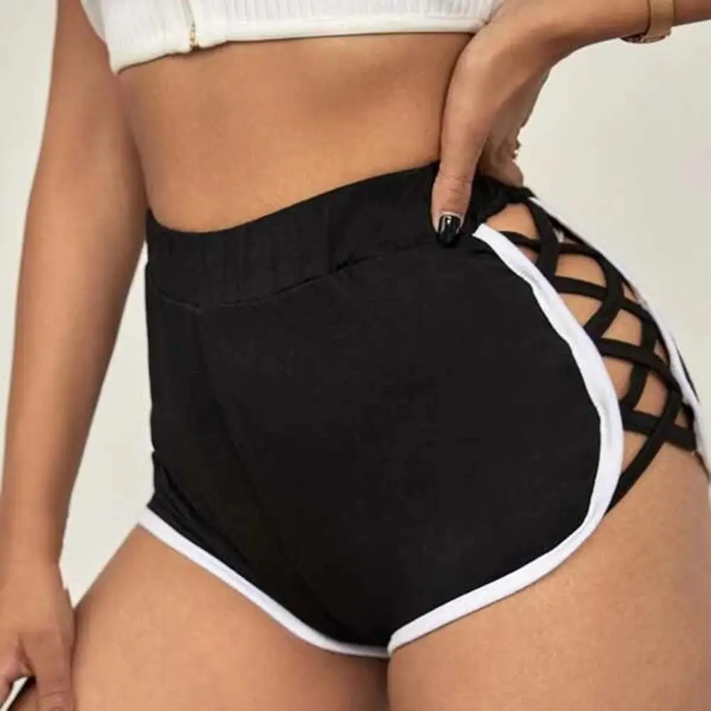 

Stylish Tight Fit Women Short Pants Casual Shorts Solid Color Stretchy