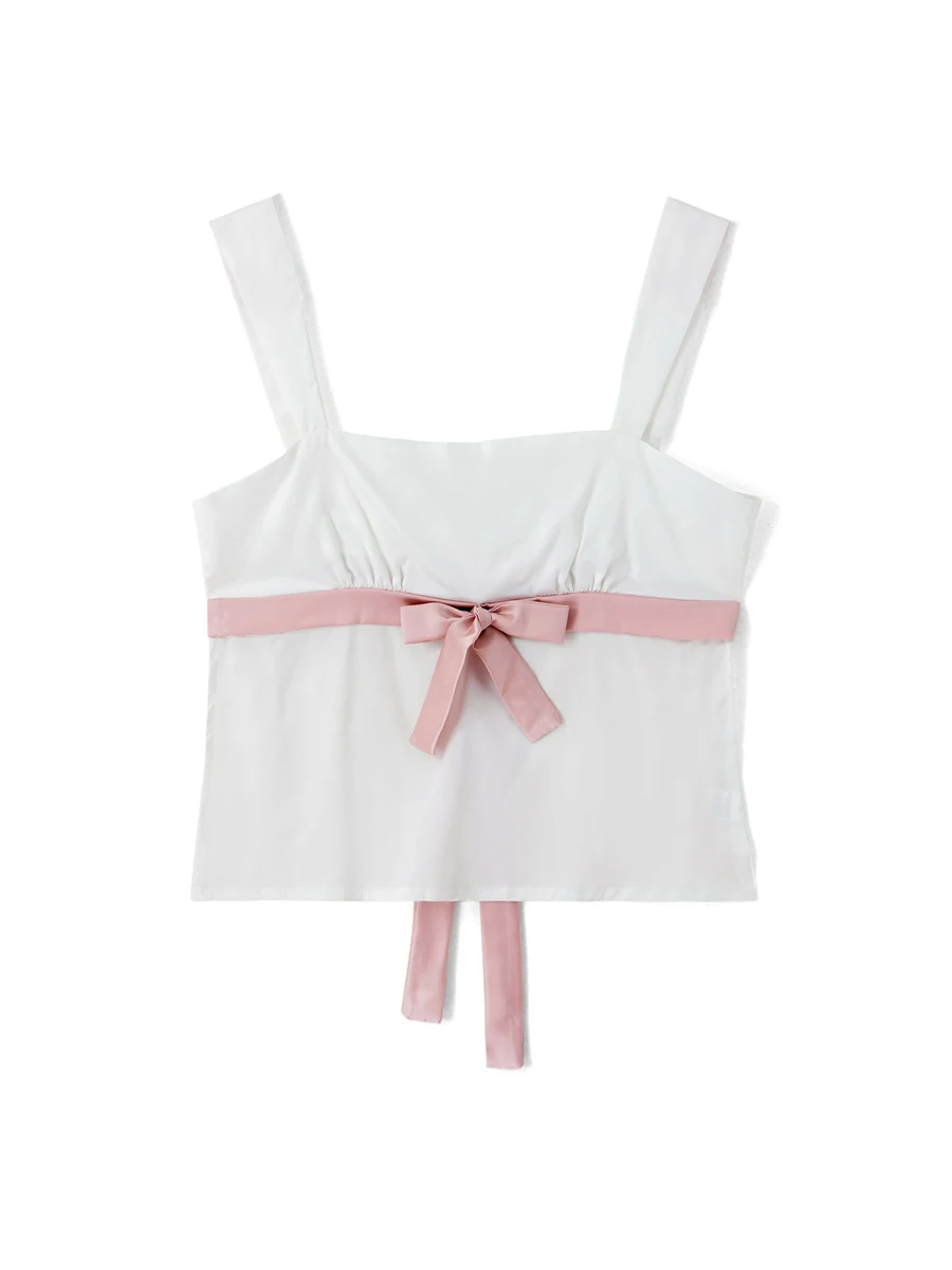 Майка женская атласная шелковая на завязках облегающий топ без рукавов базовая