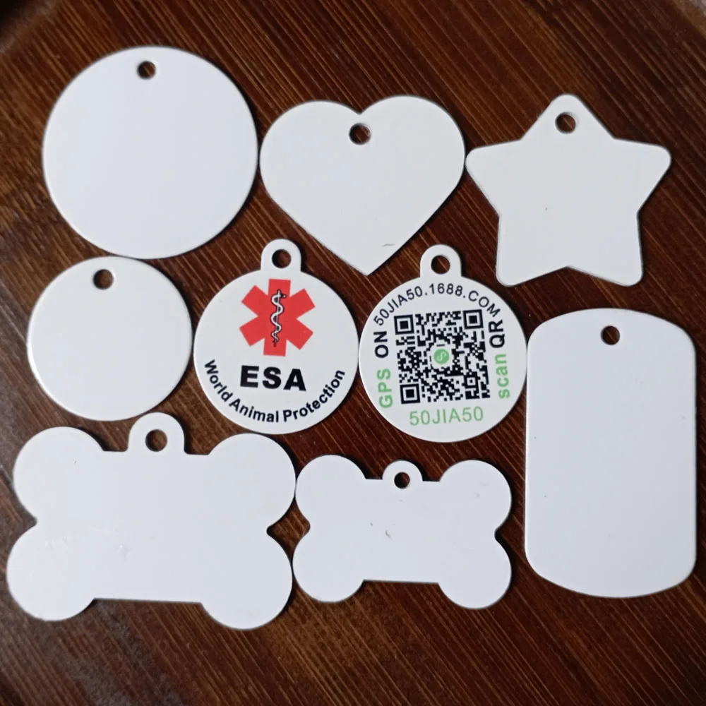 20 шт./лот термотрансферная двухсторонняя печать собачьего бренда алюминиевый