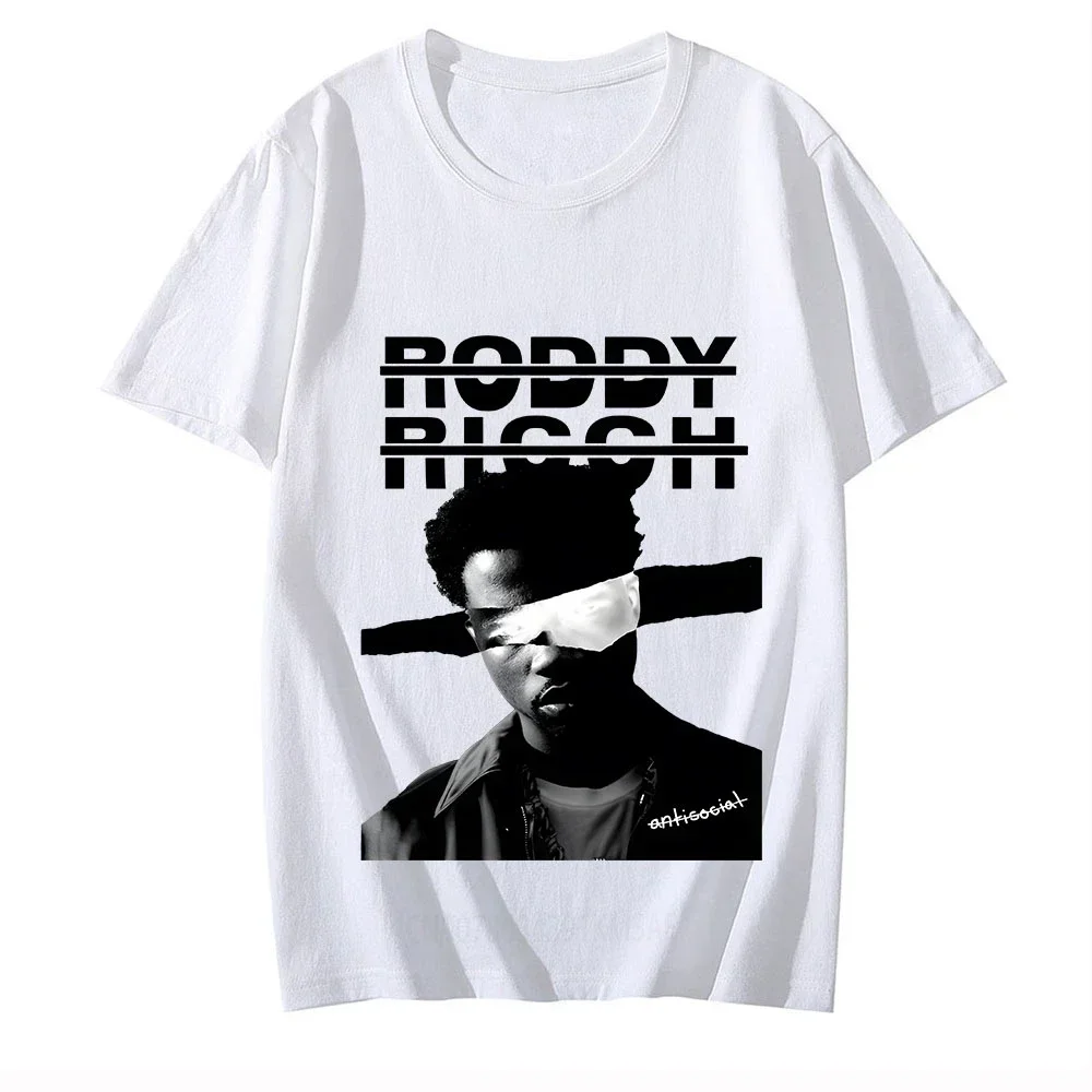 Футболка в стиле хип-хоп с принтом Roddy Ricch Повседневная футболка графическим