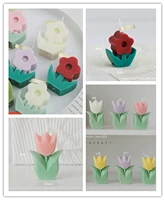 mothers day gifts simulation tulip handmade candl three dimensional flower aromatherapy creative birthday wedding home decor
