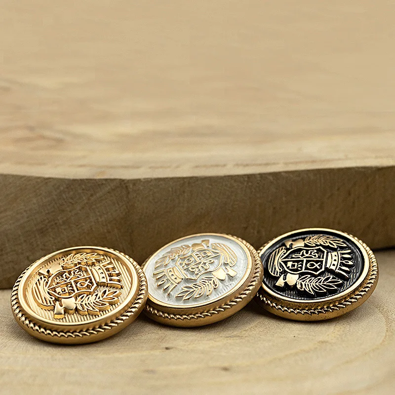 10 металлических пуговиц Британский колледж Корона узор Золотая пуговица пальто