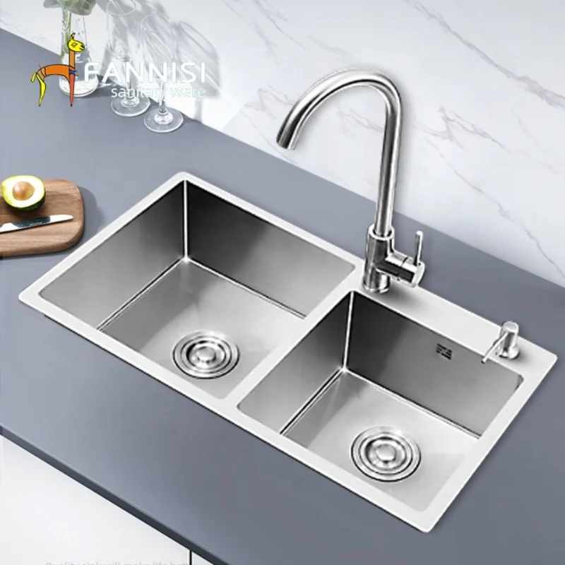 

Farmhouse handmade house 304 stainless steel kitchen sinks kitchen sink double bowl