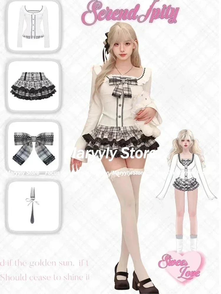 Японский винтажный сладкий комплект из 2 предметов женский кавайный лоскутный