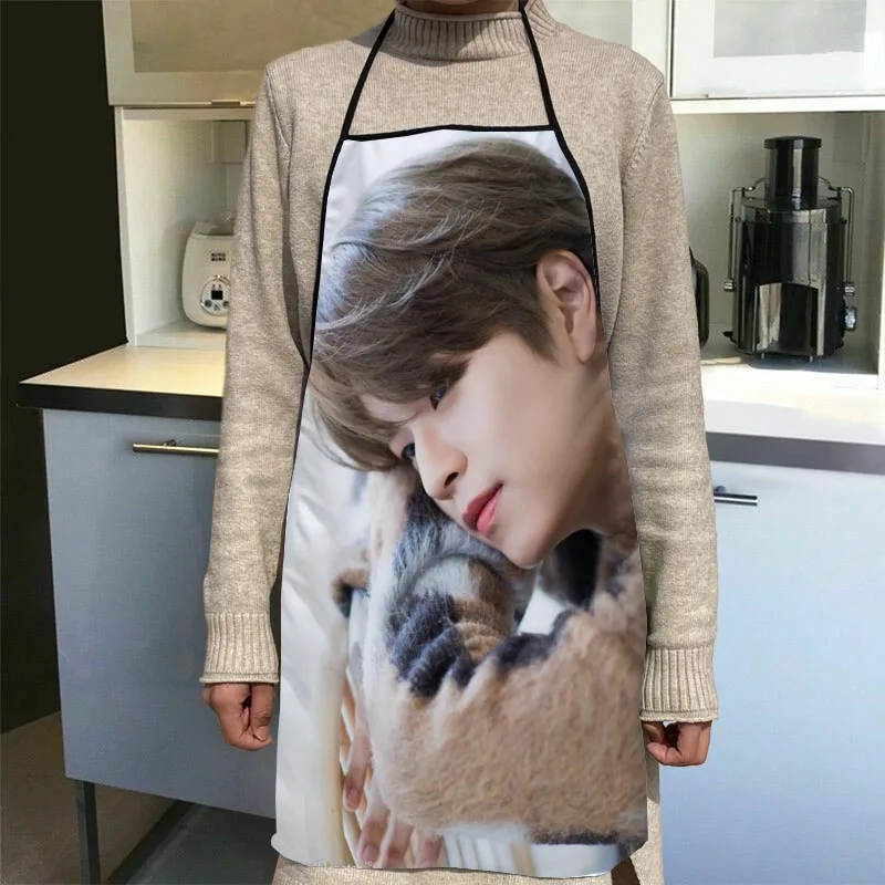 

New Stray Kids Seungmin Apron Kitchen Aprons For Women Oxford Fabric Cleaning Pinafore Home Cooking Accessories Apron