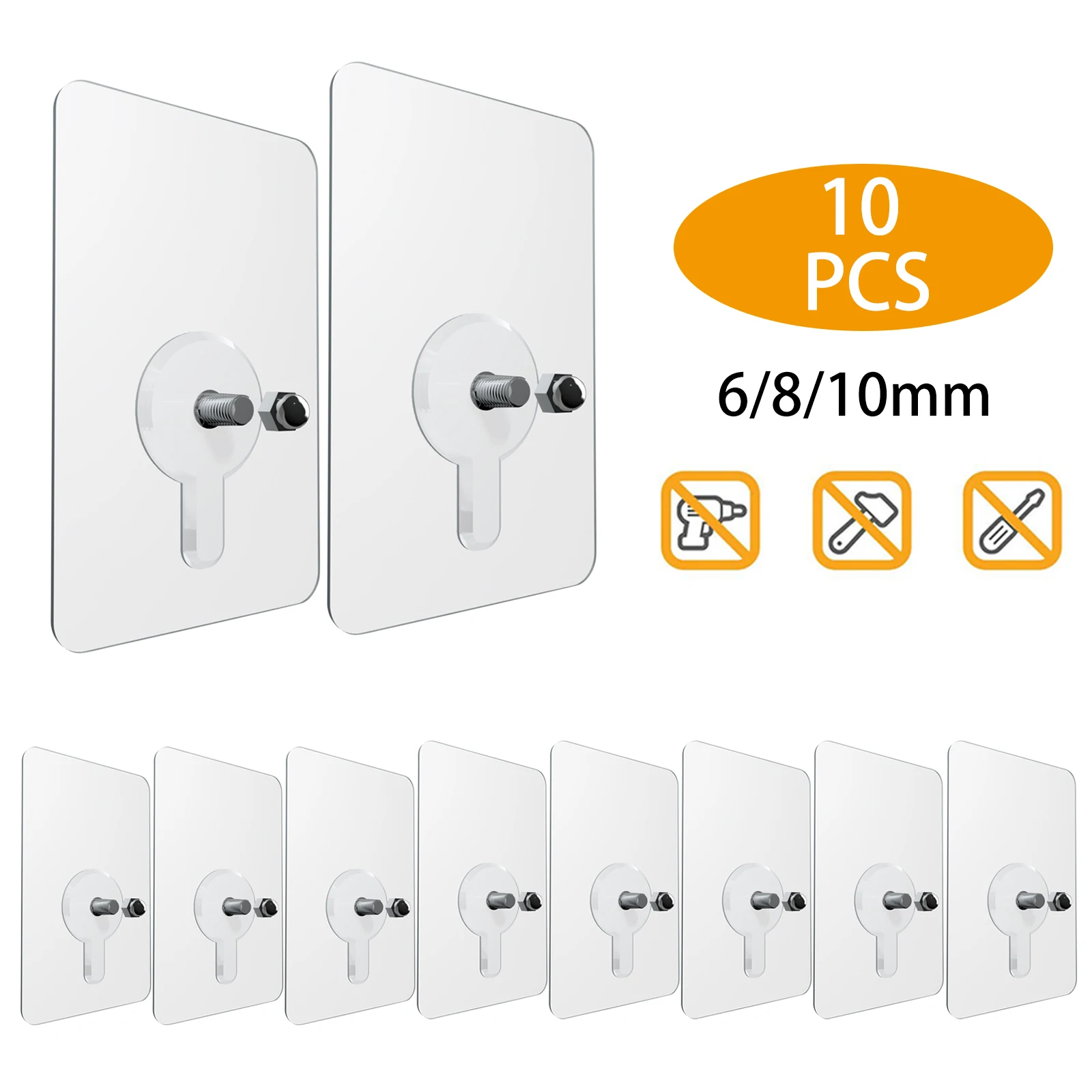 

10Pc Transparent Hooks For Bathroom Self Adhesive Door Wall Hook Hanger Suction for Kitchen Storage Garlands Towel Hanging Hooks