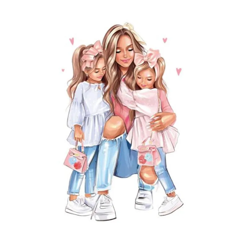 

Street Icon Women Men Clothes 260mm Mom Daughter Iron On Transfer Printing Patches For Clothing T-Shirt Patch Diy Stickers