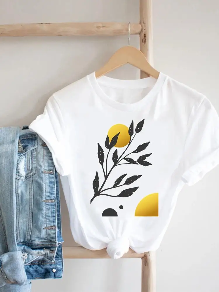 

Nice Top Sweet Abstract Trend Short Sleeve Tee Casual Summer Pretty Women Clothing Print Tshirt Fashion Graphic T-shirt