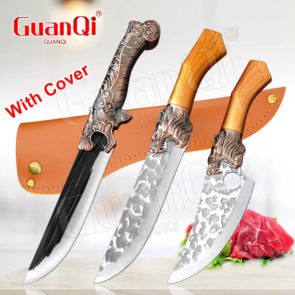 

Razor Sharp Cleaver Kitchen Knife Chinese Home Meat Slicing Butcher Boning Knife Outdoor Hunting Camping Knife Fishing Utensils