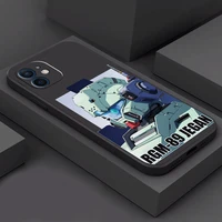 gundam anime phone case for funda iphone 11 12 13 pro max mini x xr xs se 2020 5s 6 7 8 plus funda celular black back soft