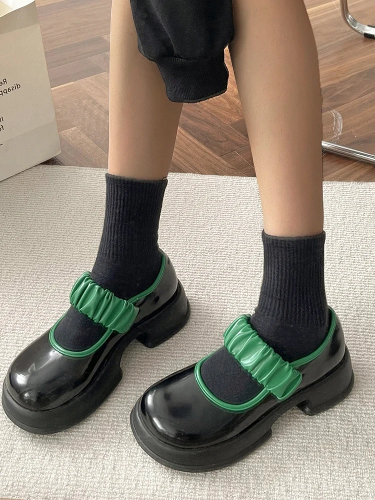 

Platform Mary Janes Women Round Toe Dress Shoes High Heels Casual Loafers Chunky Shoes Fashion New 2022 Autumn Women Pumps Shoes