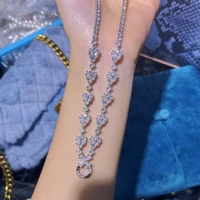 wholesale women full crystal plated white gold color choker necklaces match with any pendants universal necklace pendant buckle