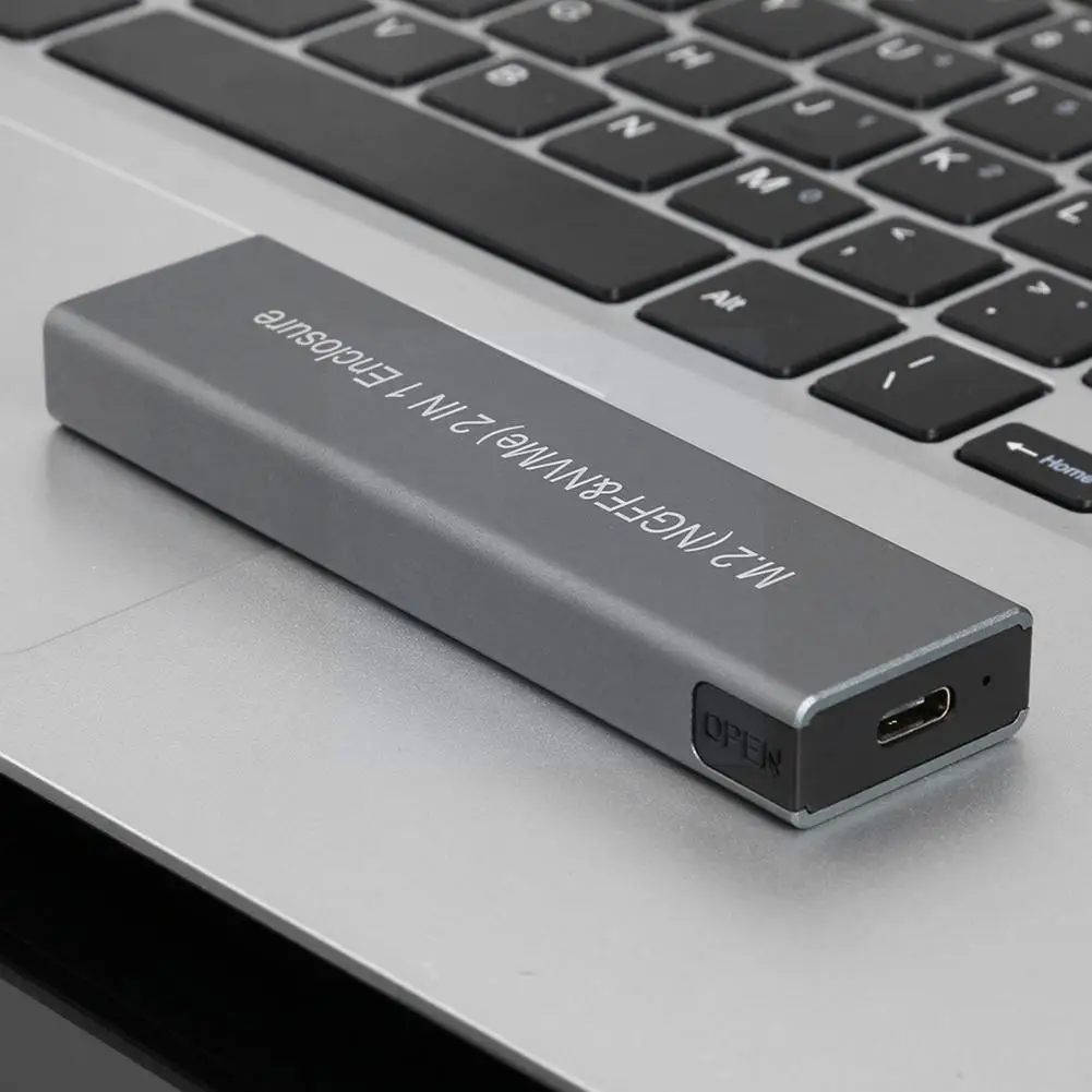 

New Aluminum Alloy M.2 Sata Nvme To Usb 3.1 Hard Drive Disk Protocol Sata Nvme+uasp Support Support Hard High-speed Enclosu F0o0