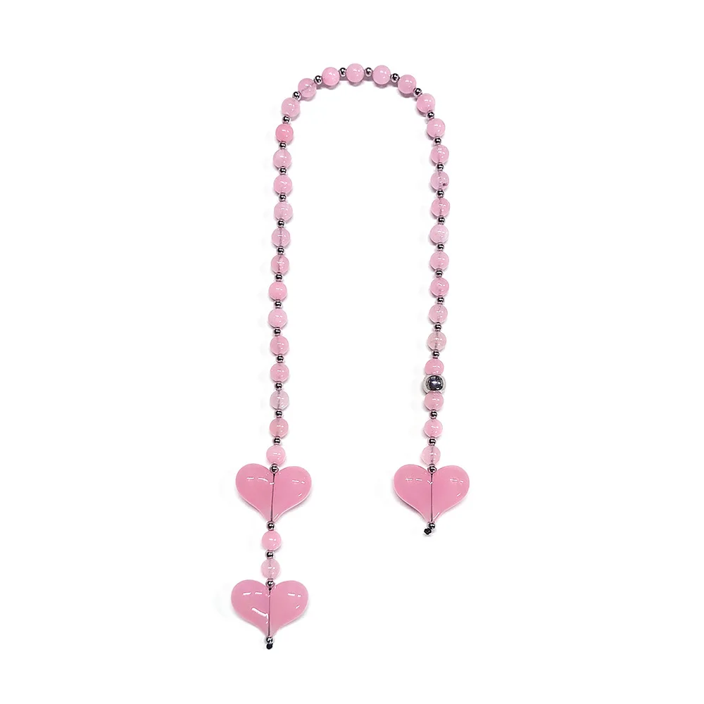 HERLOOK Big Love Heart Сумка Подвески Натуральный Камень Бусины Цепочка Подвеска для