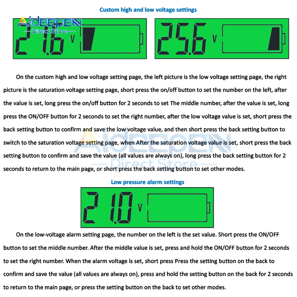Индикатор емкости аккумулятора DC8-30V измерение