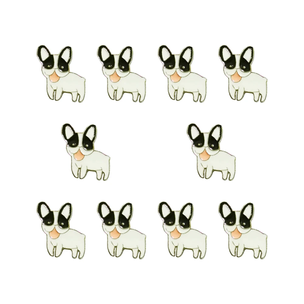 

10Pcs/Lot Animal Pins For Backpacks Cartoon Dog Brooches Jewelry Badges