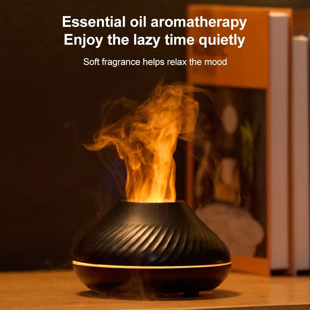 

Colorful Flame Aroma Diffuser Air Humidifier 130ml Ultrasonic Cool Mist Maker Fogger Led Essential Oil Flame Lamp Difusor