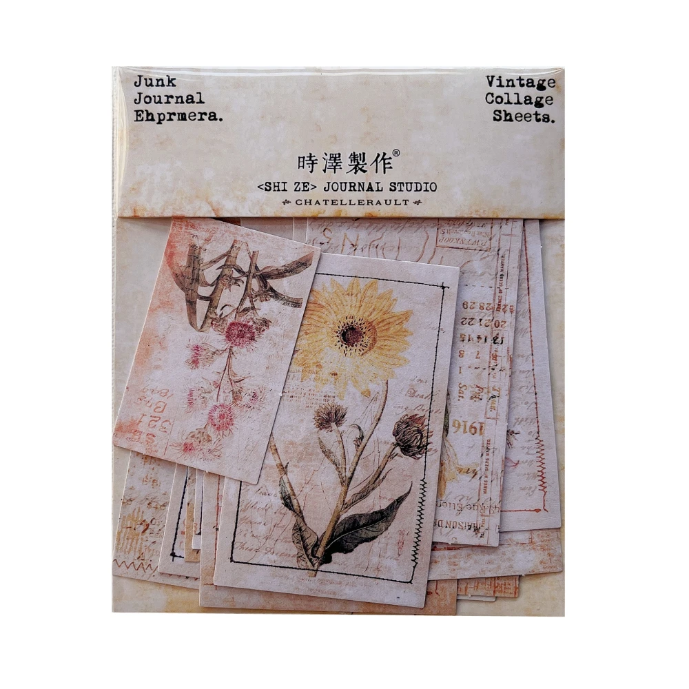 

Наклейки ретро цветы конопля коллаж 15 шт