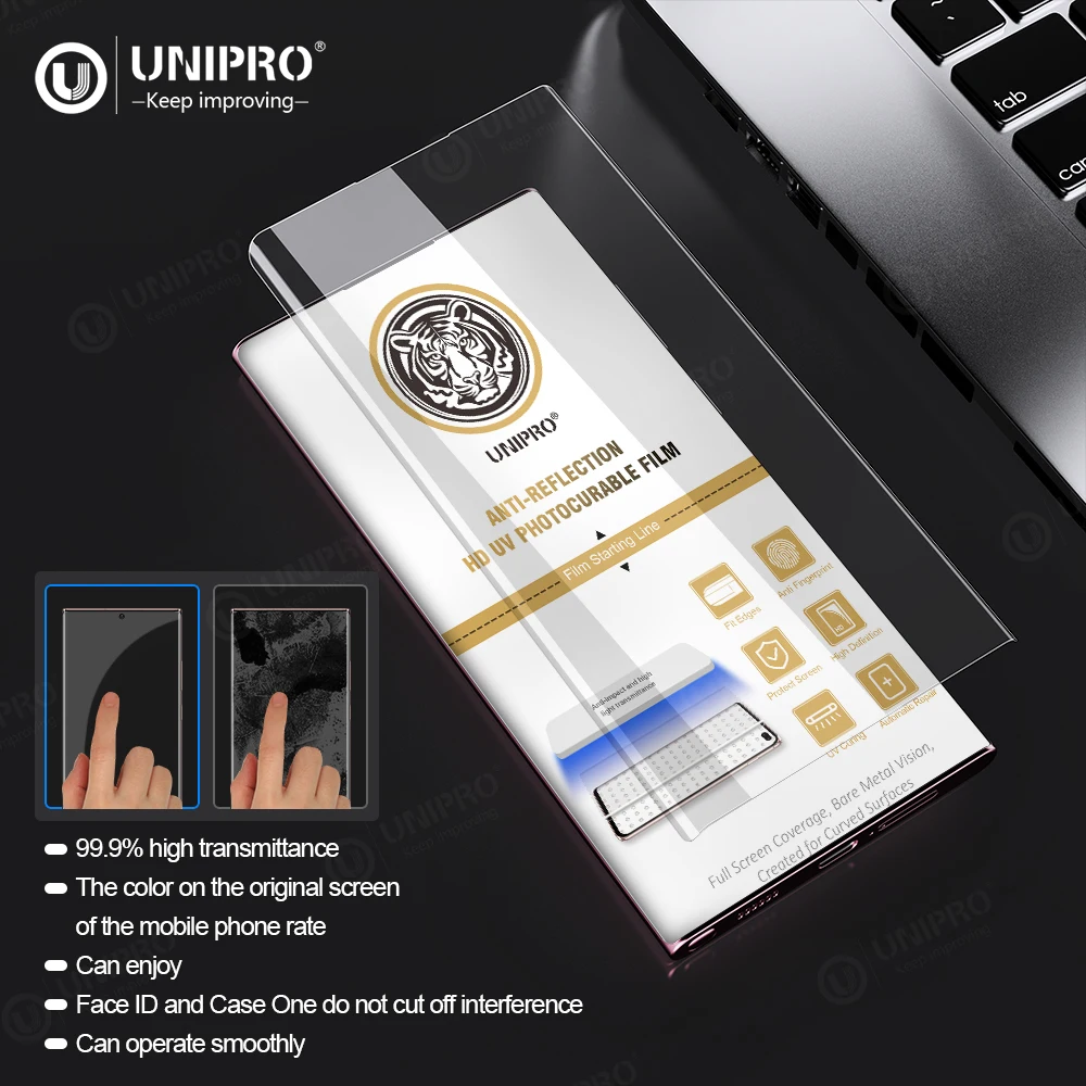 UNIPRO 50Pcs UV HD Matte Privacy Anti-peep Tempered Glass Screen Protector Mobile Phone Curved Film for CA390 Machine Plottor