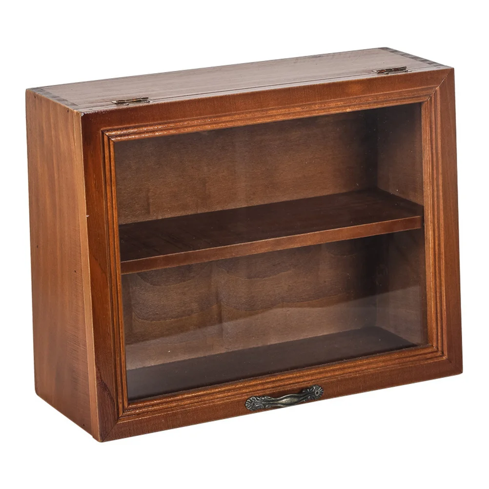 

Cup Storage Cabinet Storage Box Retro Shelf Storage Box Wooden Boxes Rangement Desktop Organizer Holder Home Sundries Organzier