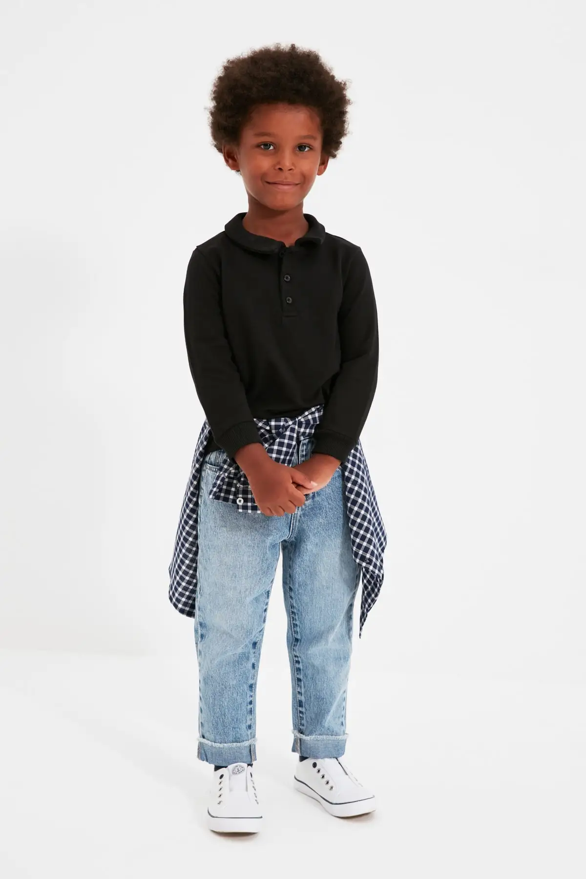 Трикотажный свитер-поло с воротником-поло для мальчиков tkdow22sw0679 | Мужская одежда